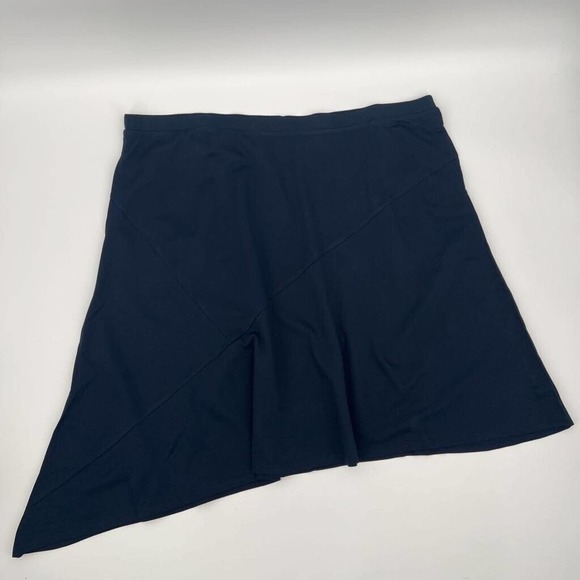 Elizabeth & Clarke Womens A Line Skirt Blue Midi Asymmetric Hem Plus 2X New‎ - Picture 1 of 7